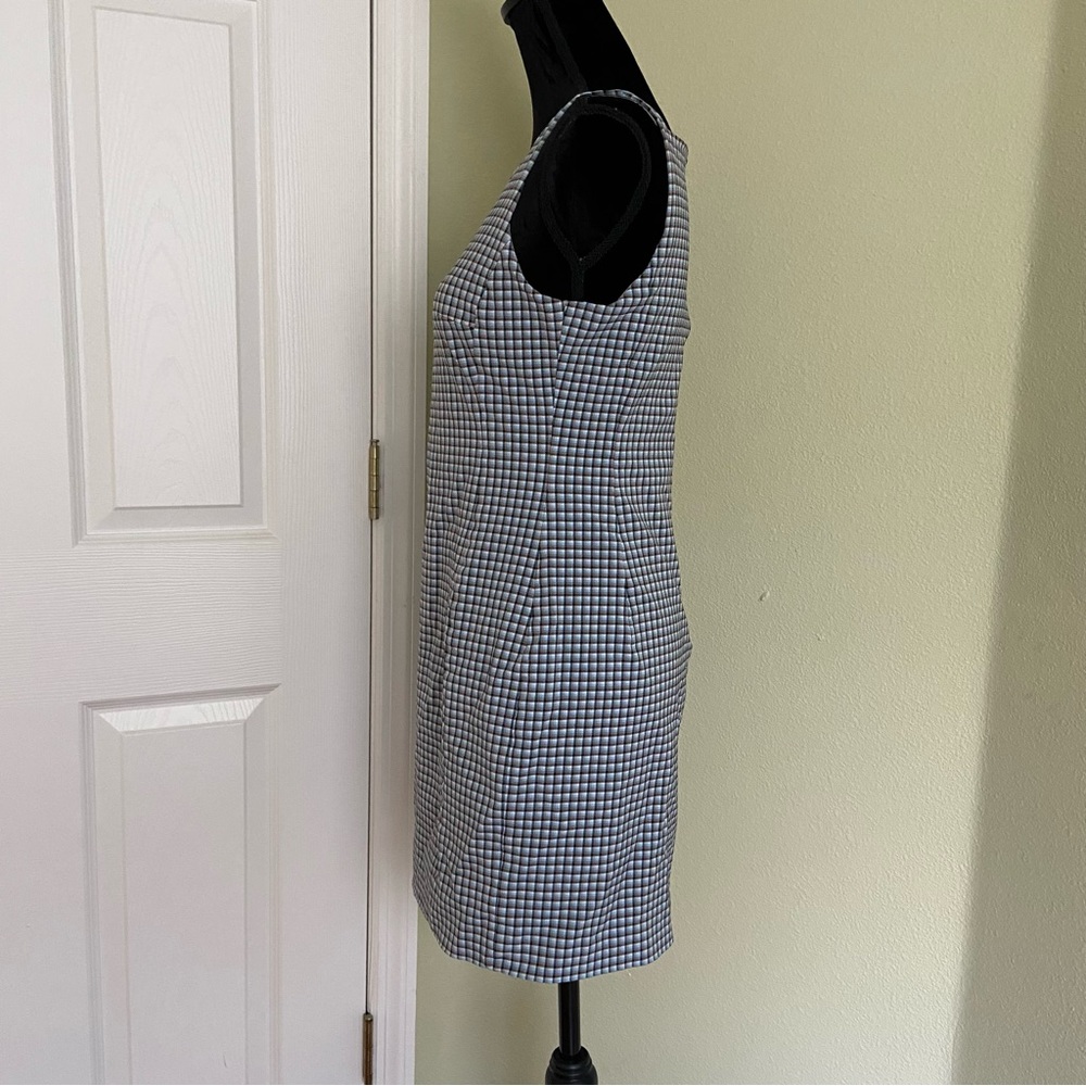 Theory Square Neck Check Mini Dress - image 3